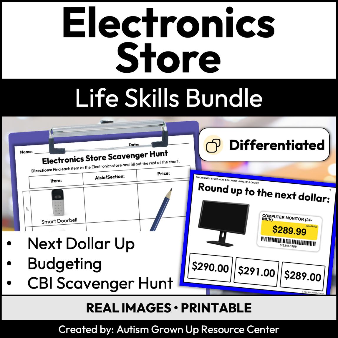 Electronics Store Life Skills Activities for Special Education Bundle ...