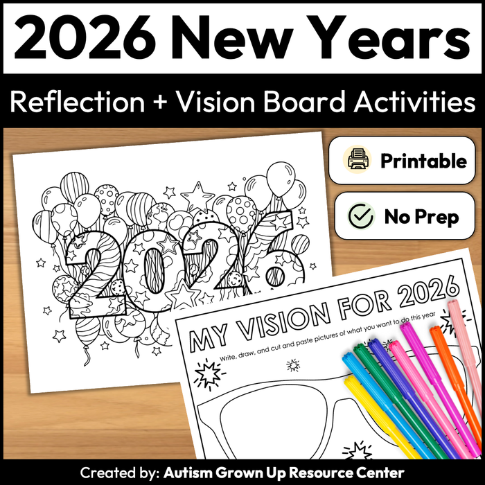 New Years 2026 Resolutions + Vision Board Activity | Printable