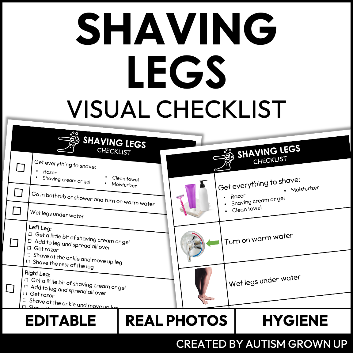 Shaving Legs Checklist — Autism Grown Up