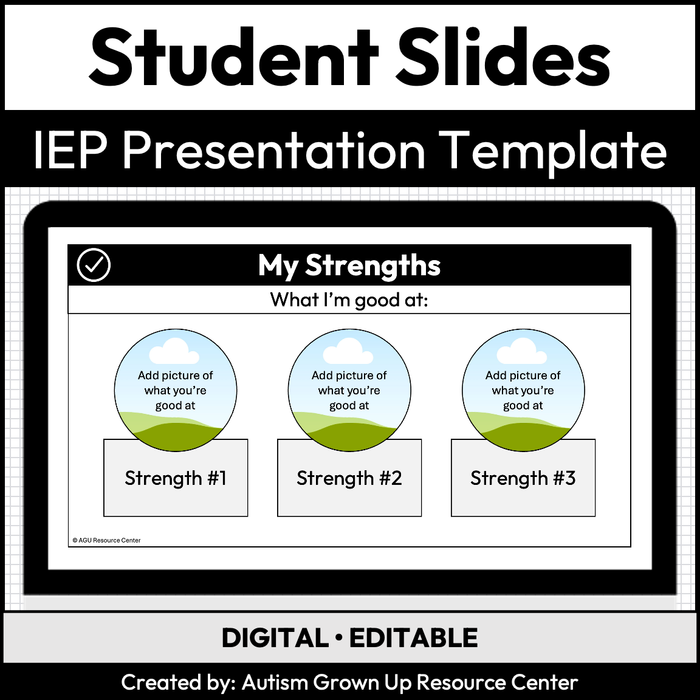 Student IEP Presentation Slides | Editable Template