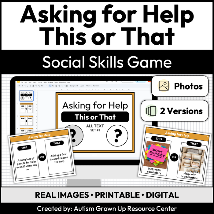 Asking for Help | This or That | Social Skills Game