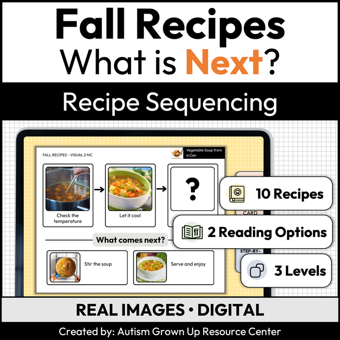 Fall Recipe Sequencing | What is Next | Digital Cards