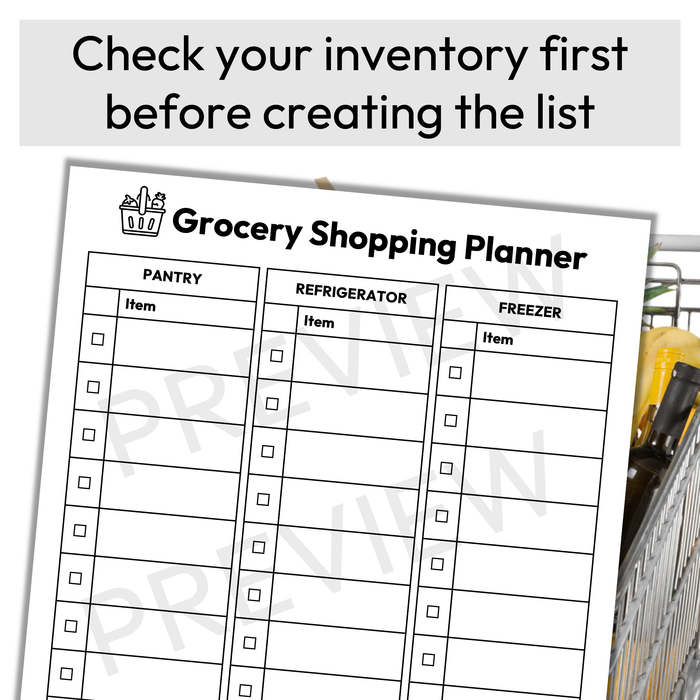 Grocery Shopping Planner | Printable