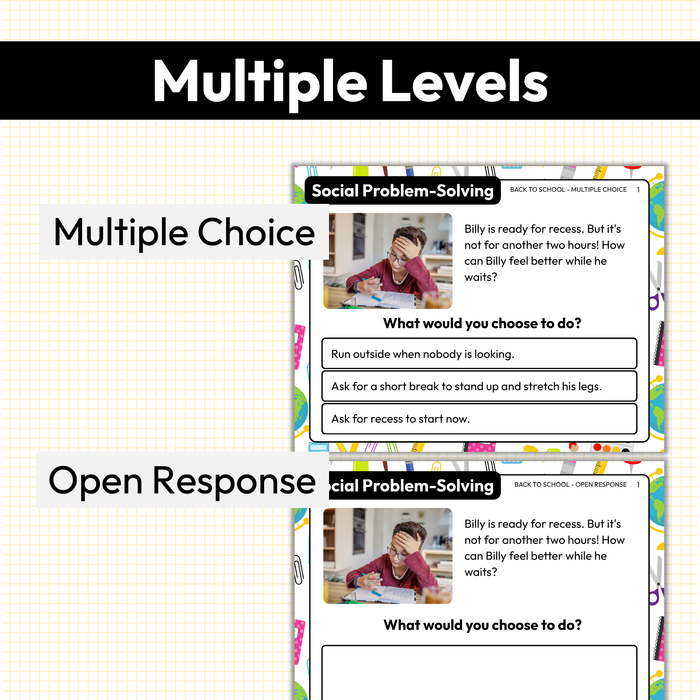 Back to School Social Problem-Solving | Social Skills Task Cards