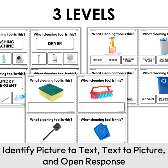 Cleaning Tools | Identify Task Cards | Special Education