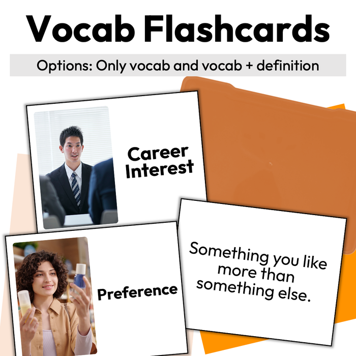 What Are My Career Interests? | Career Exploration Vocab Wall, Cards, & Worksheets