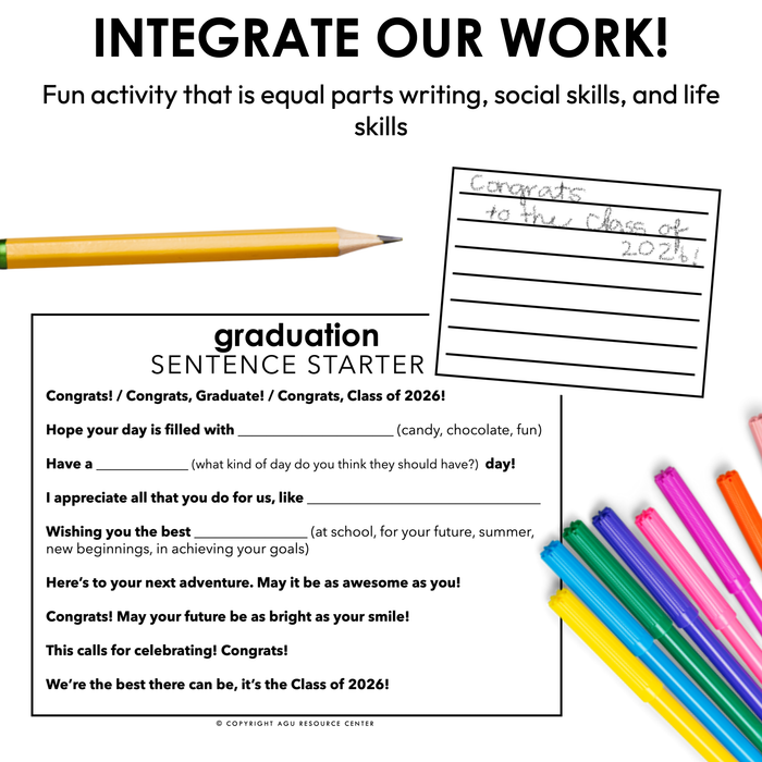 2026 Graduation Cards | Differentiated Writing for Special Education