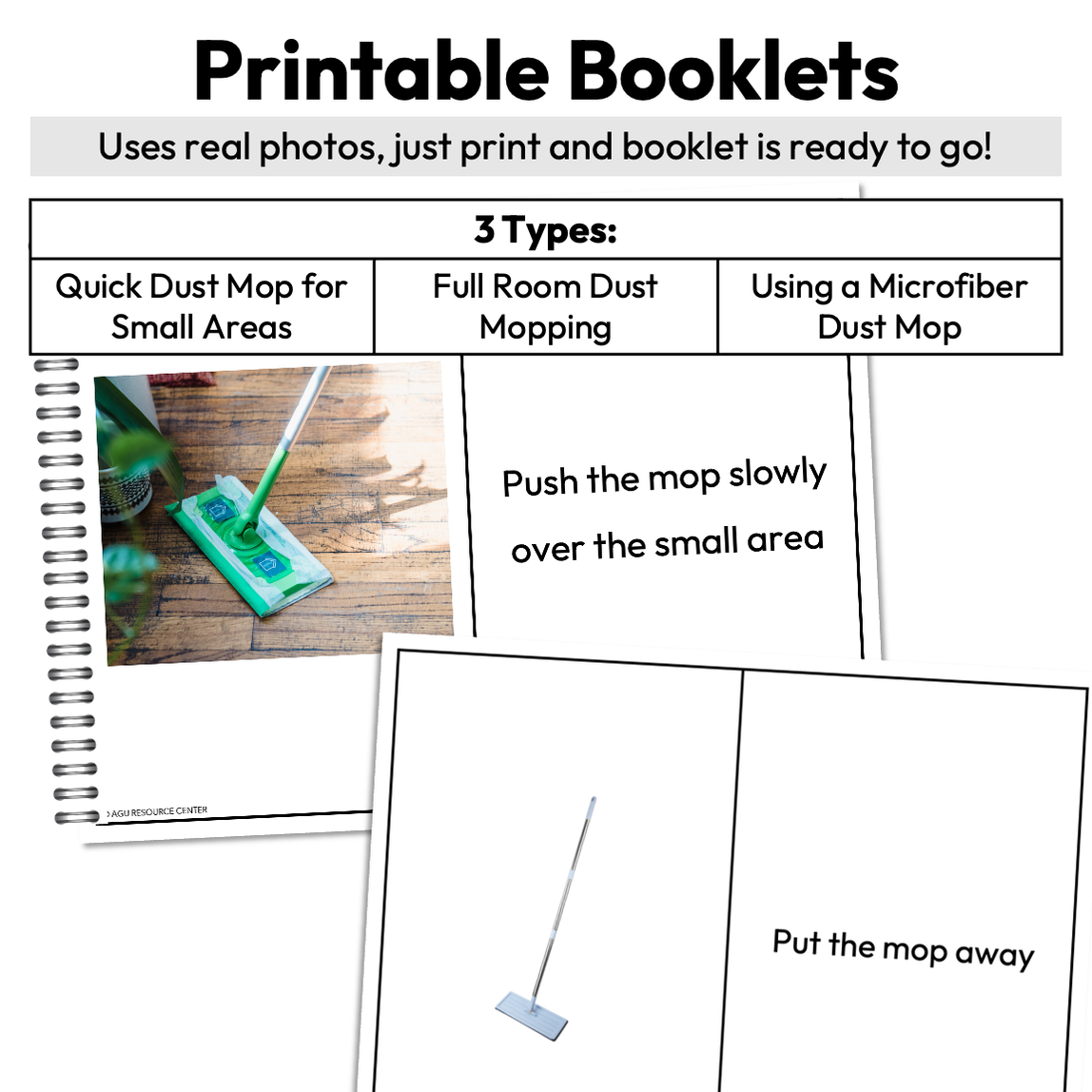 Dust Mopping Step-By-Step Booklet | Life Skills | Editable — Autism ...
