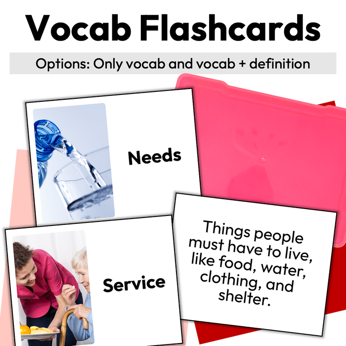 Why People Work | Career Exploration Vocab Wall, Cards, & Worksheets