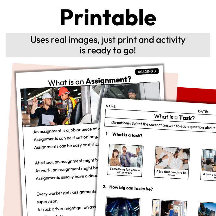 Jobs and Their Tasks | Career Exploration Vocabulary Readings