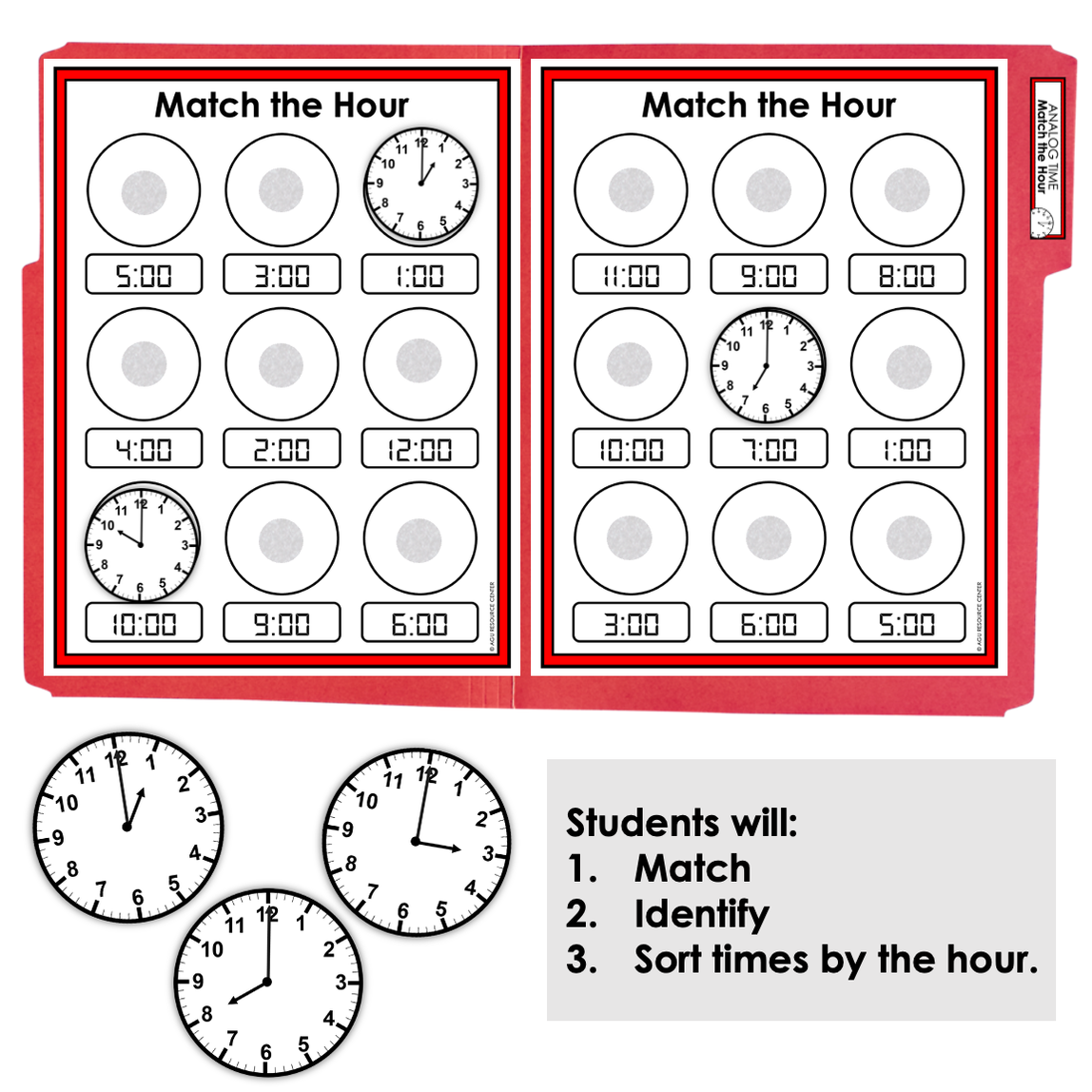Time By the Hour File Folders | Life Skills + Special Education ...