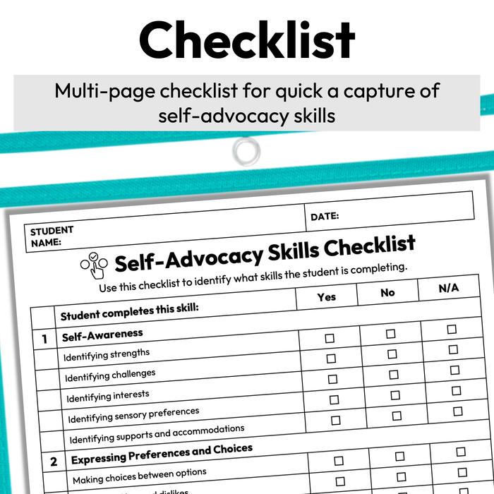 Self-Advocacy Skills Checklist + Rubric | Printable