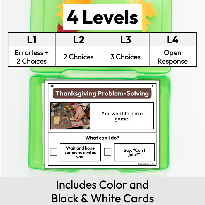 Thanksgiving Social Emotional Problem-Solving Task Cards