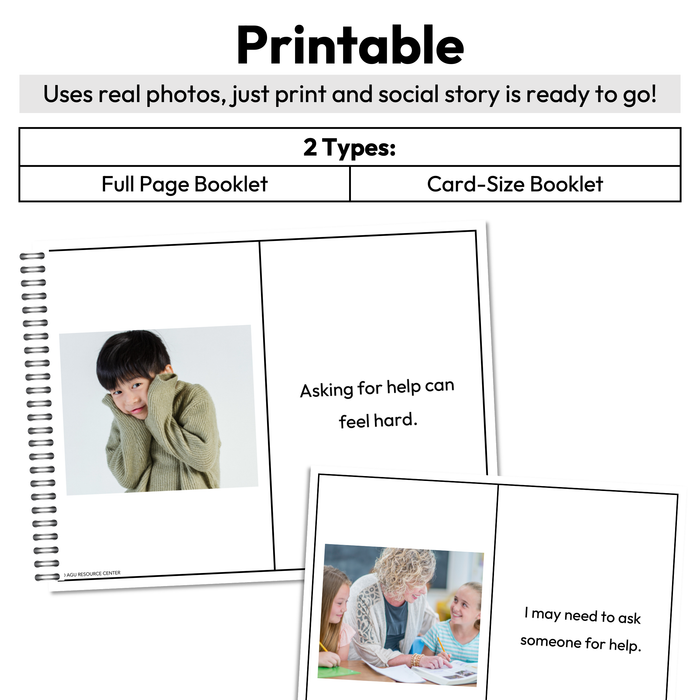 Asking for Help Social Story Booklet