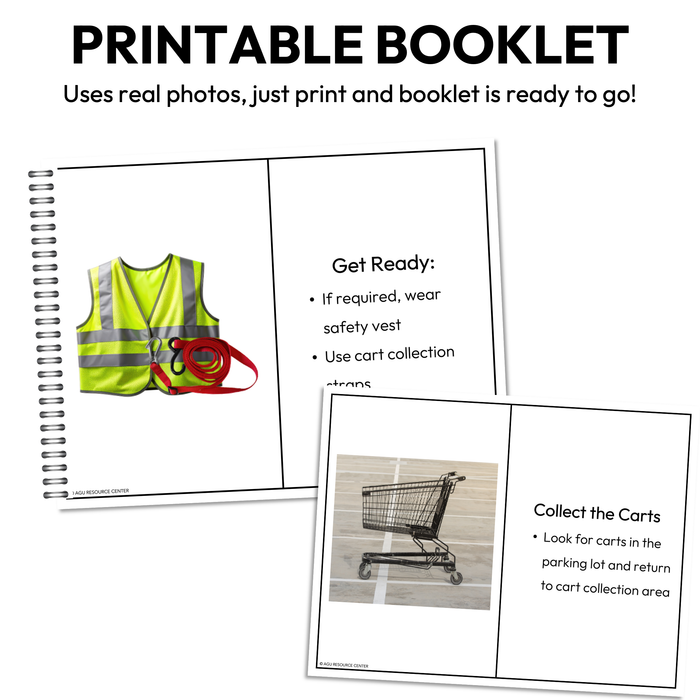 Collecting Carts Step-By-Step Booklet | Vocational + Life Skills | Editable