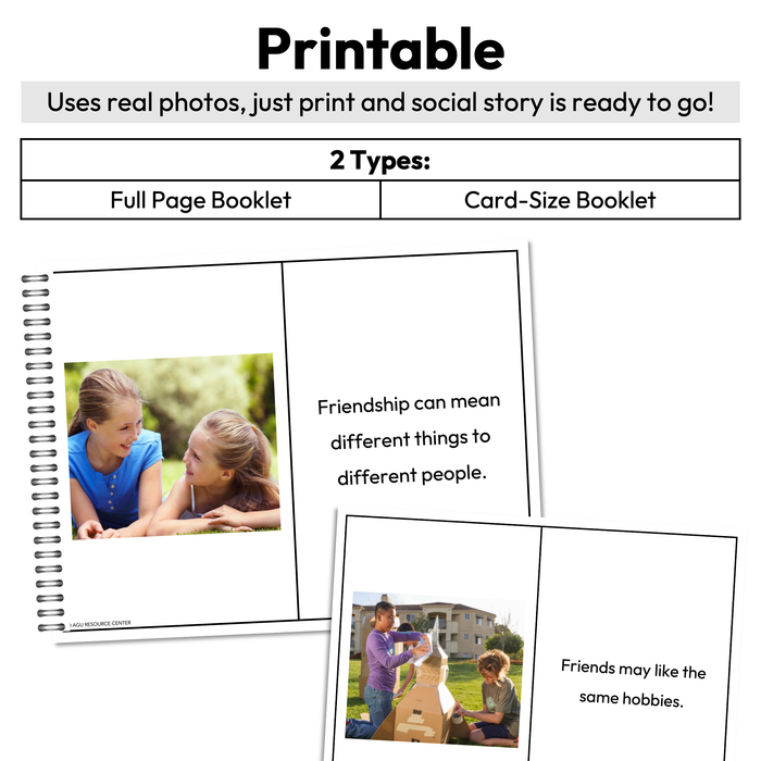 Making Friends Social Story Booklet