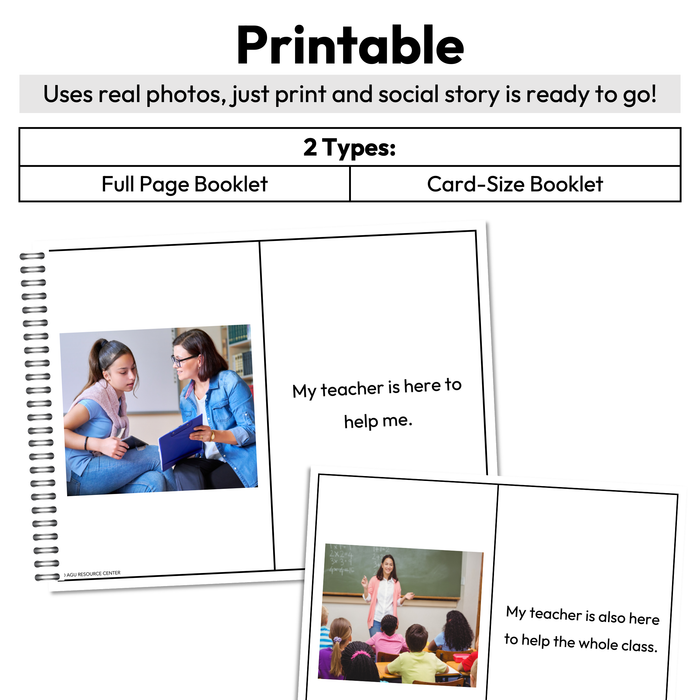 Talking to the Teacher Social Story Booklet