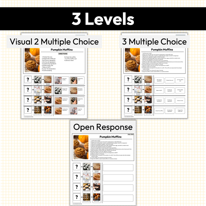Fall Recipe Sequencing | What is First | Worksheets