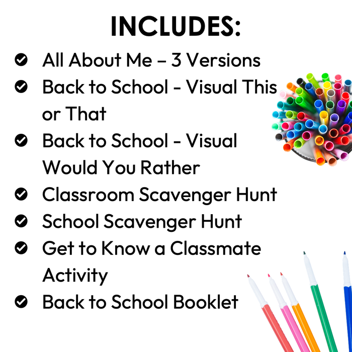 Back to School Activities for Special Education Bundle