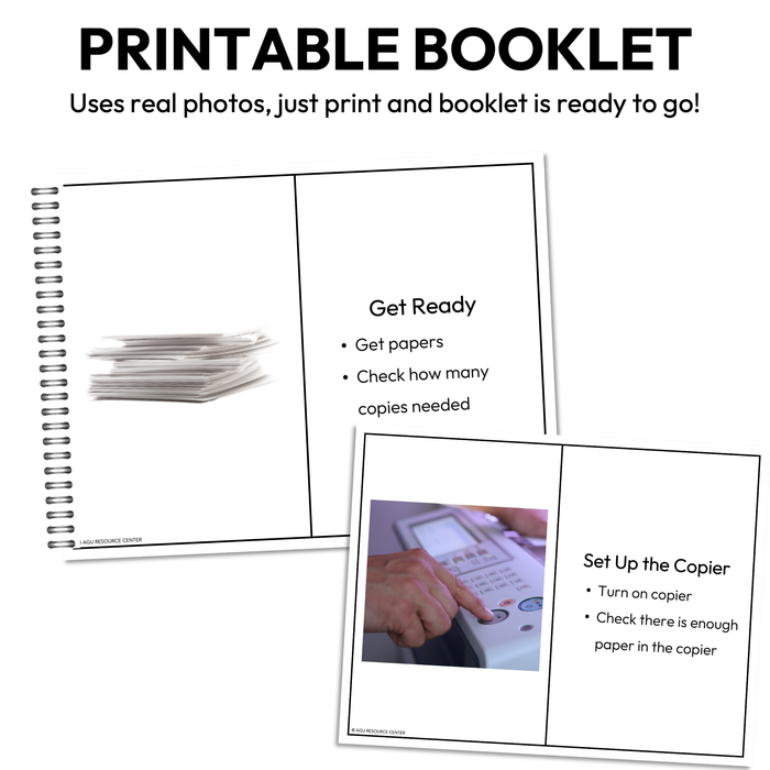 Making Copies Step-By-Step Booklet | Vocational + Life Skills | Editable