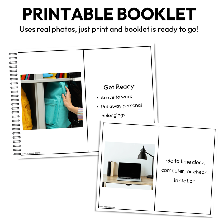 Clocking In Step-By-Step Booklet | Vocational + Life Skills | Editable