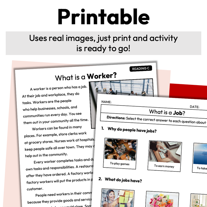 What Is a Job? | Career Exploration Vocabulary Readings