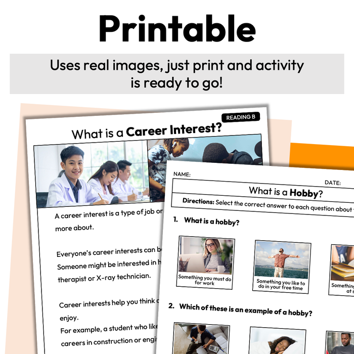 What Are My Interests | Career Exploration Vocabulary Readings