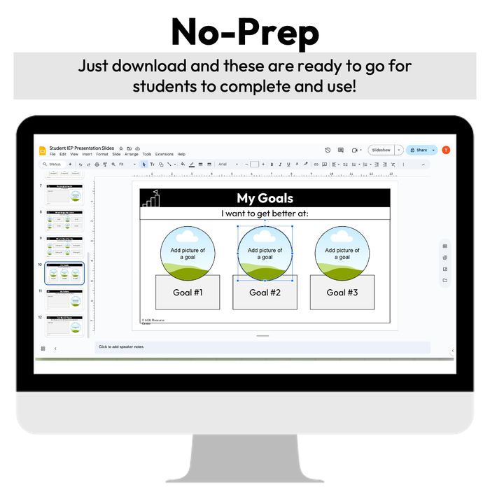 Student IEP Presentation Slides | Editable Template