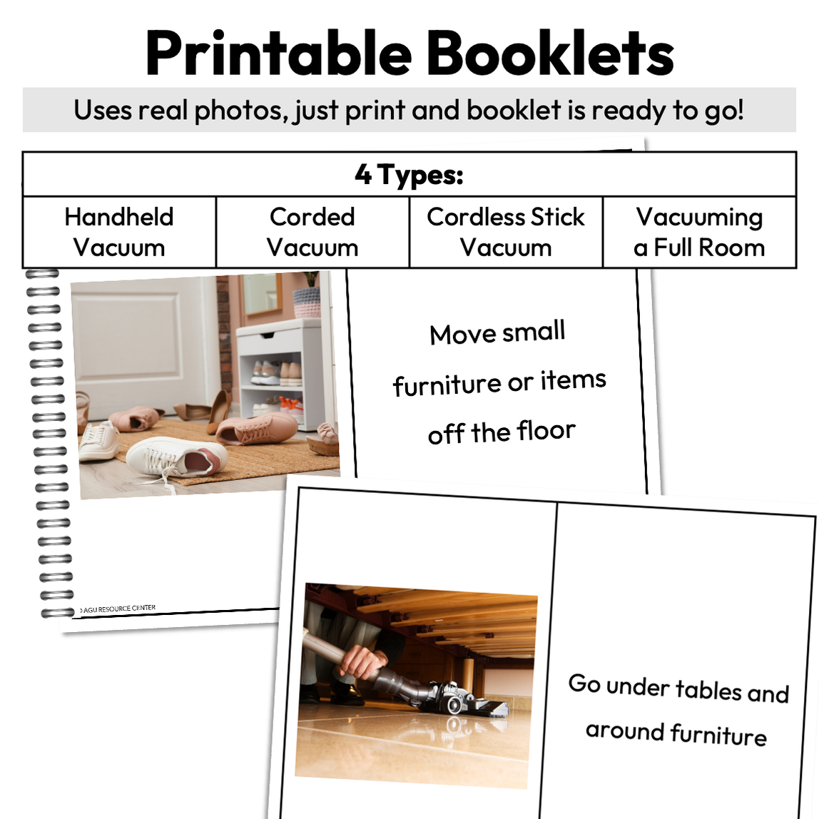 Vacuuming Step-By-Step Booklet | Life Skills | Editable — Autism Grown Up