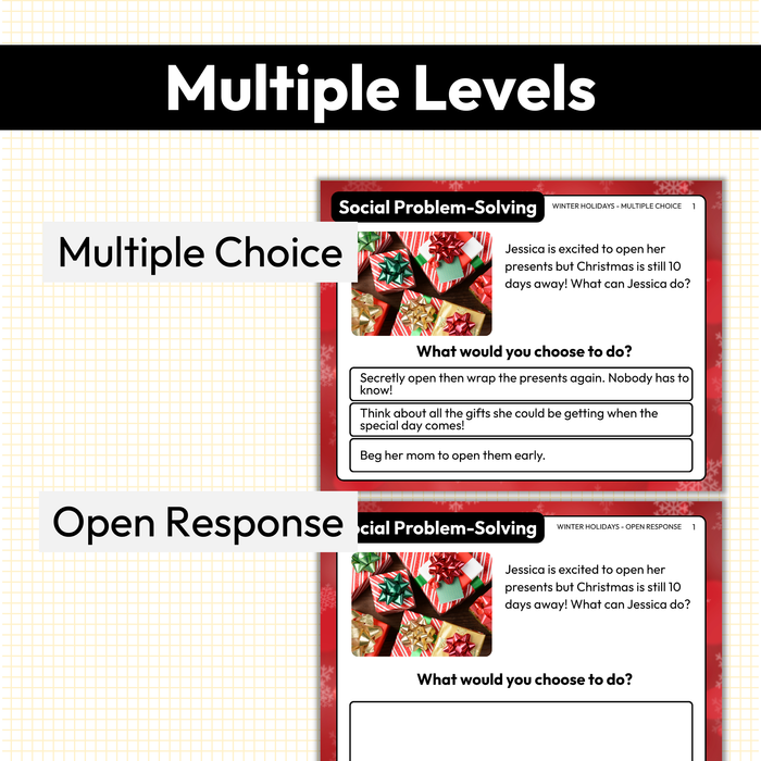 Winter Holidays Social Problem-Solving | Social Skills Task Cards