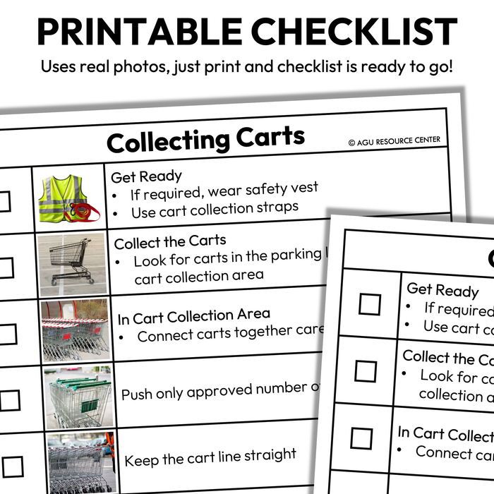 Collecting Carts Checklists | Vocational + Life Skills | Editable