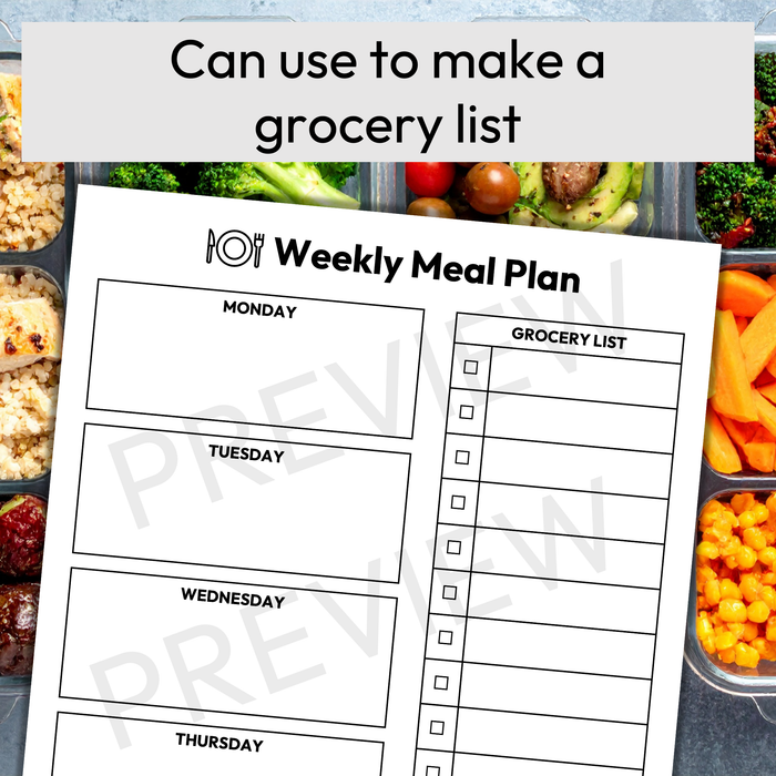 Weekly Meal Plan | Printable