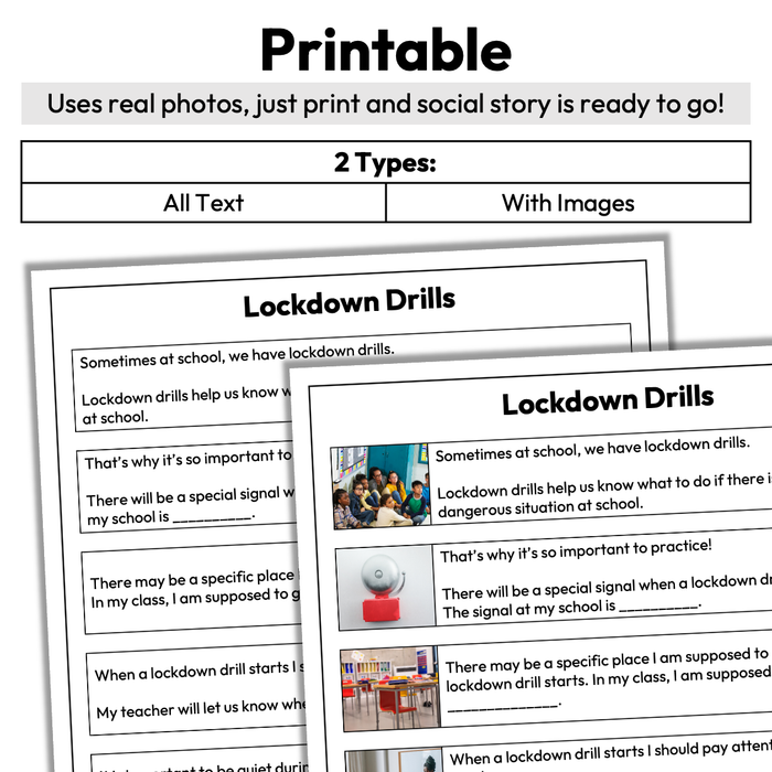 Practicing Lockdowns Lockdown Drills | 1-Page Social Story | Elementary — Autism Grown Up