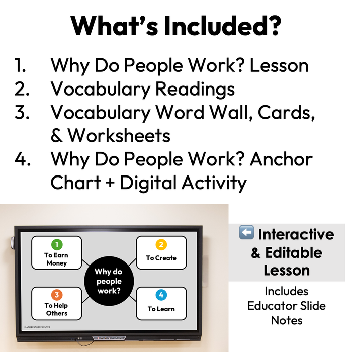 Why Do People Work? | Career Exploration Lesson and Activities Bundle