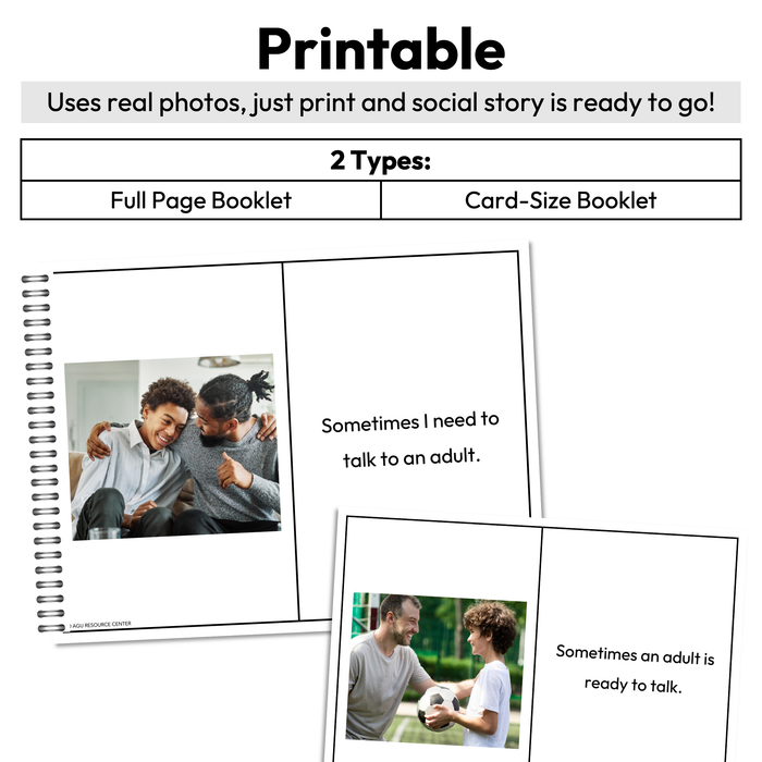 Talking to Adults Social Story Booklet