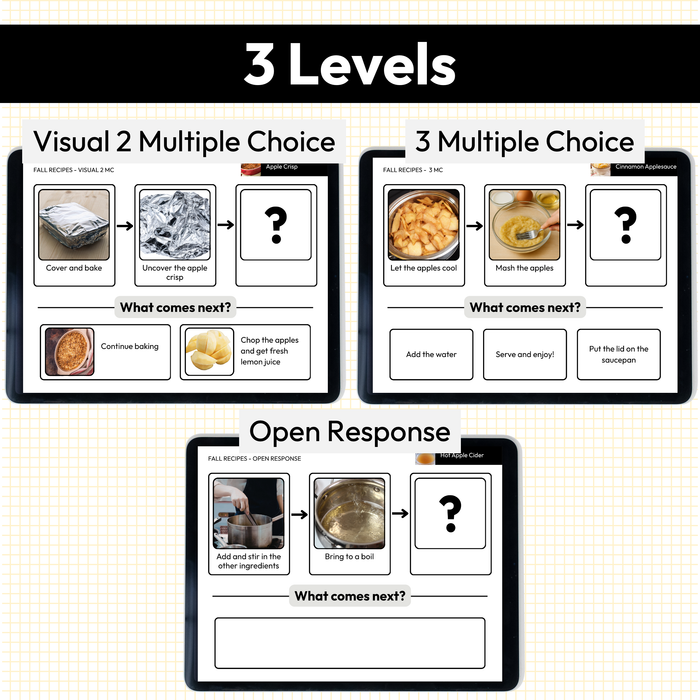 Fall Recipe Sequencing | What is Next | Digital Cards