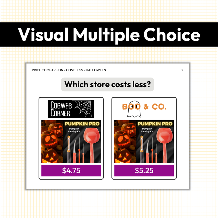 Halloween Price Comparison | Task Card Bundle