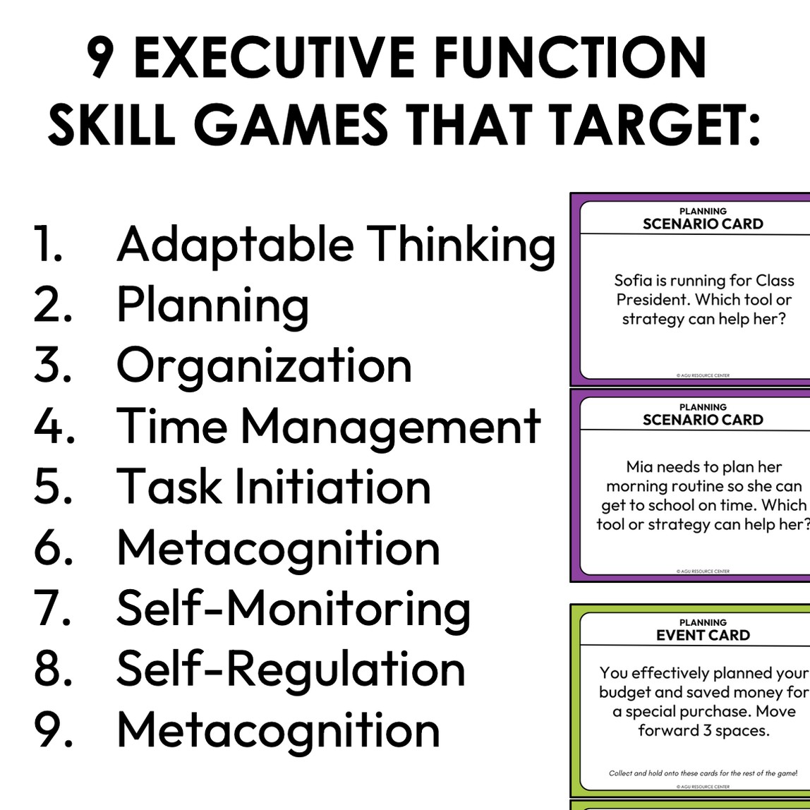Executive Function Building Games Executive Functioning Games Bundle — Autism Grown Up