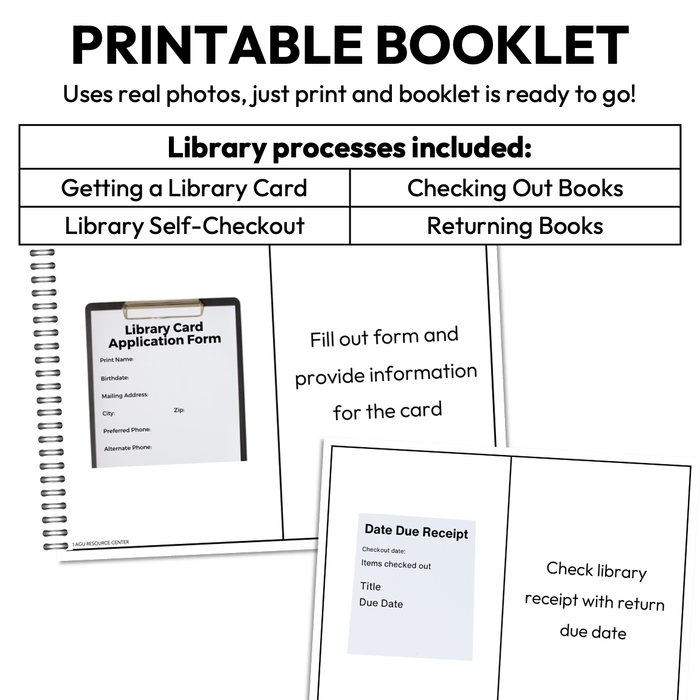 Library Book Checkout and Return Step-By-Step Booklets | Editable