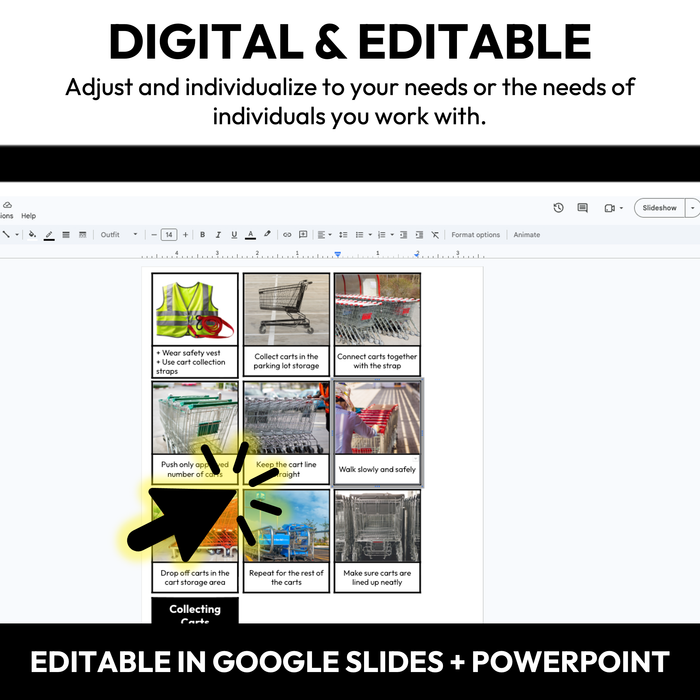 Collecting Carts Visual Sequence Cards | Vocational + Life Skills | Editable