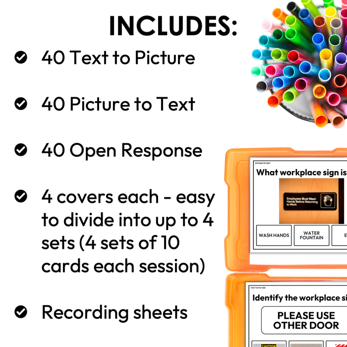 Workplace Signs | Identifying Task Cards | Special Education