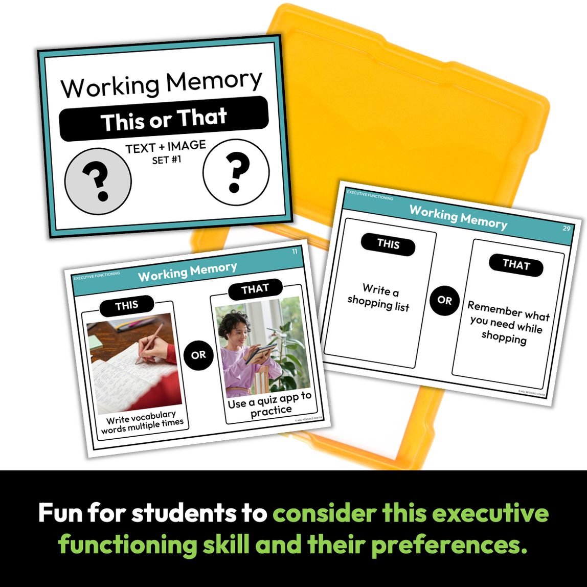 Working Memory | This or That | Executive Functioning Skills Game ...