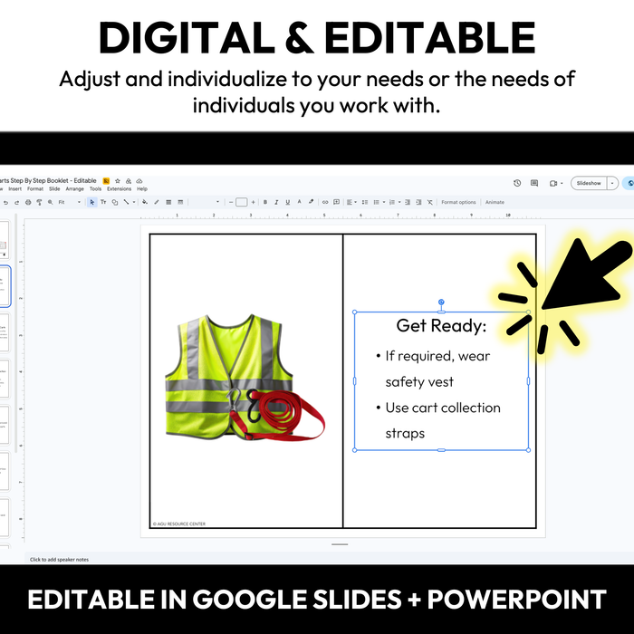 Collecting Carts Step-By-Step Booklet | Vocational + Life Skills | Editable