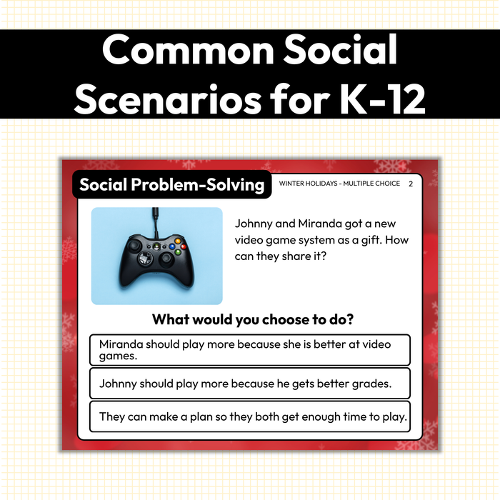 Winter Holidays Social Problem-Solving | Social Skills Task Cards