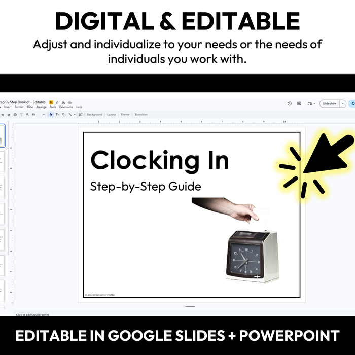 Clocking In Step-By-Step Booklet | Vocational + Life Skills | Editable
