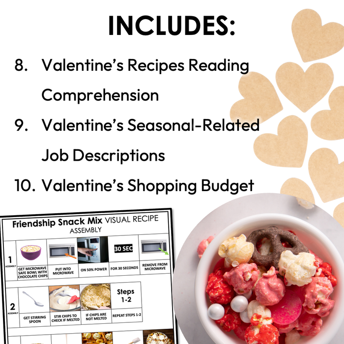 Valentine's Day Life Skills Activities for Special Education Bundle