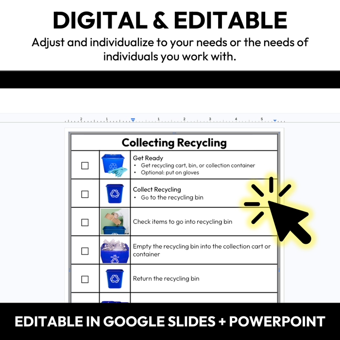 Collecting Recycling Checklists | Vocational + Life Skills | Editable