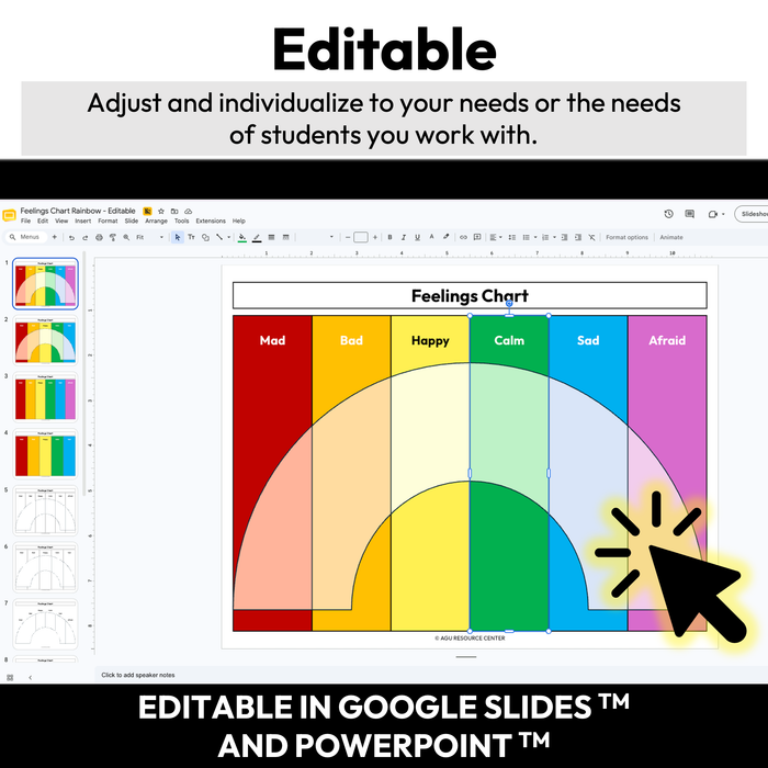 Feelings Chart Rainbow | Emotional Regulation