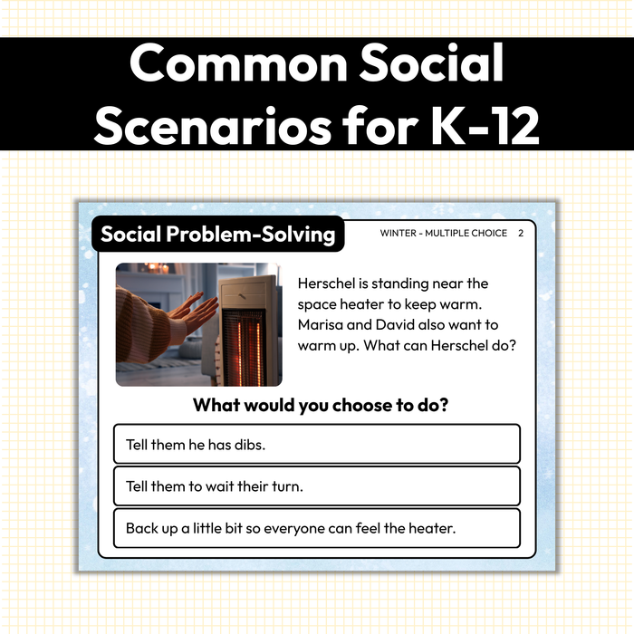 Seasonal Social Problem-Solving | Social Skills Task Card Bundle