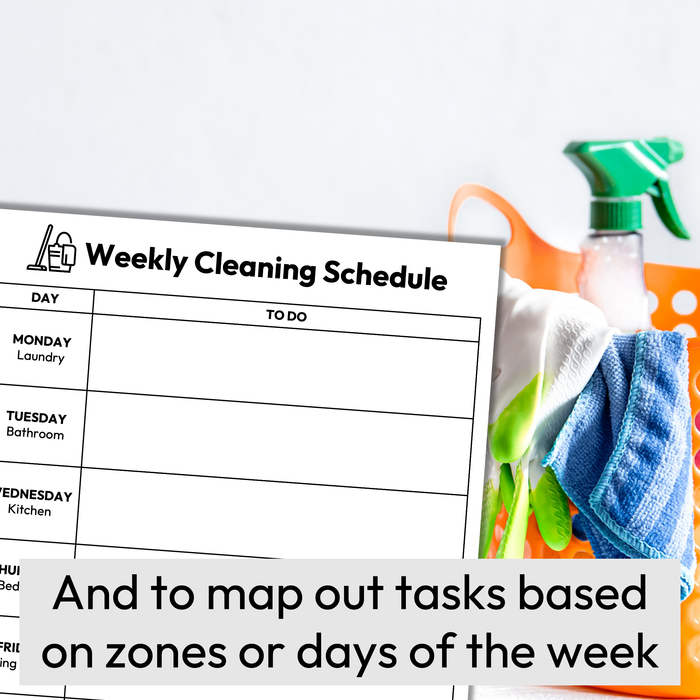 Weekly Cleaning Schedule | Printable